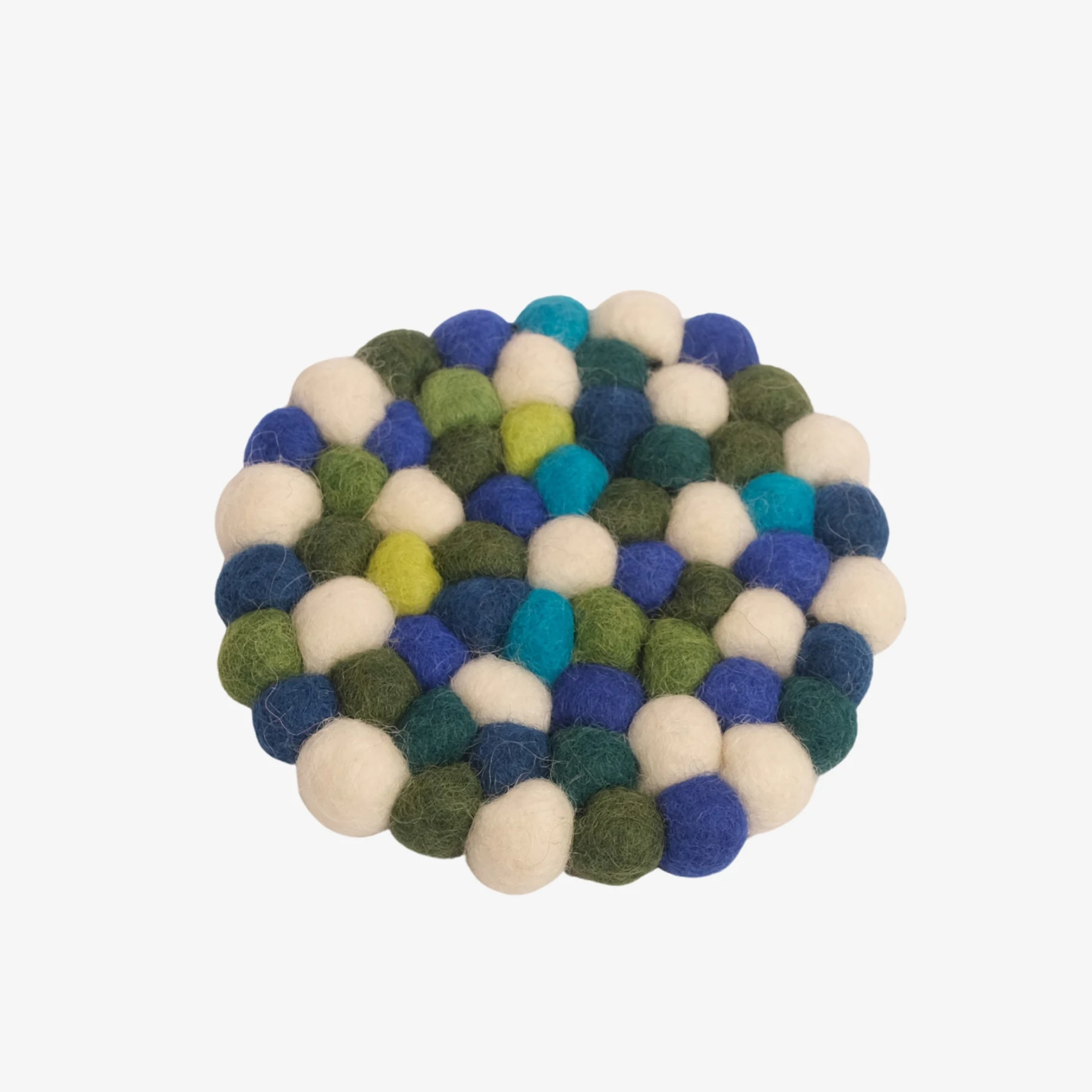 Dessous de verre en feutre multicolore bleu marine fait main