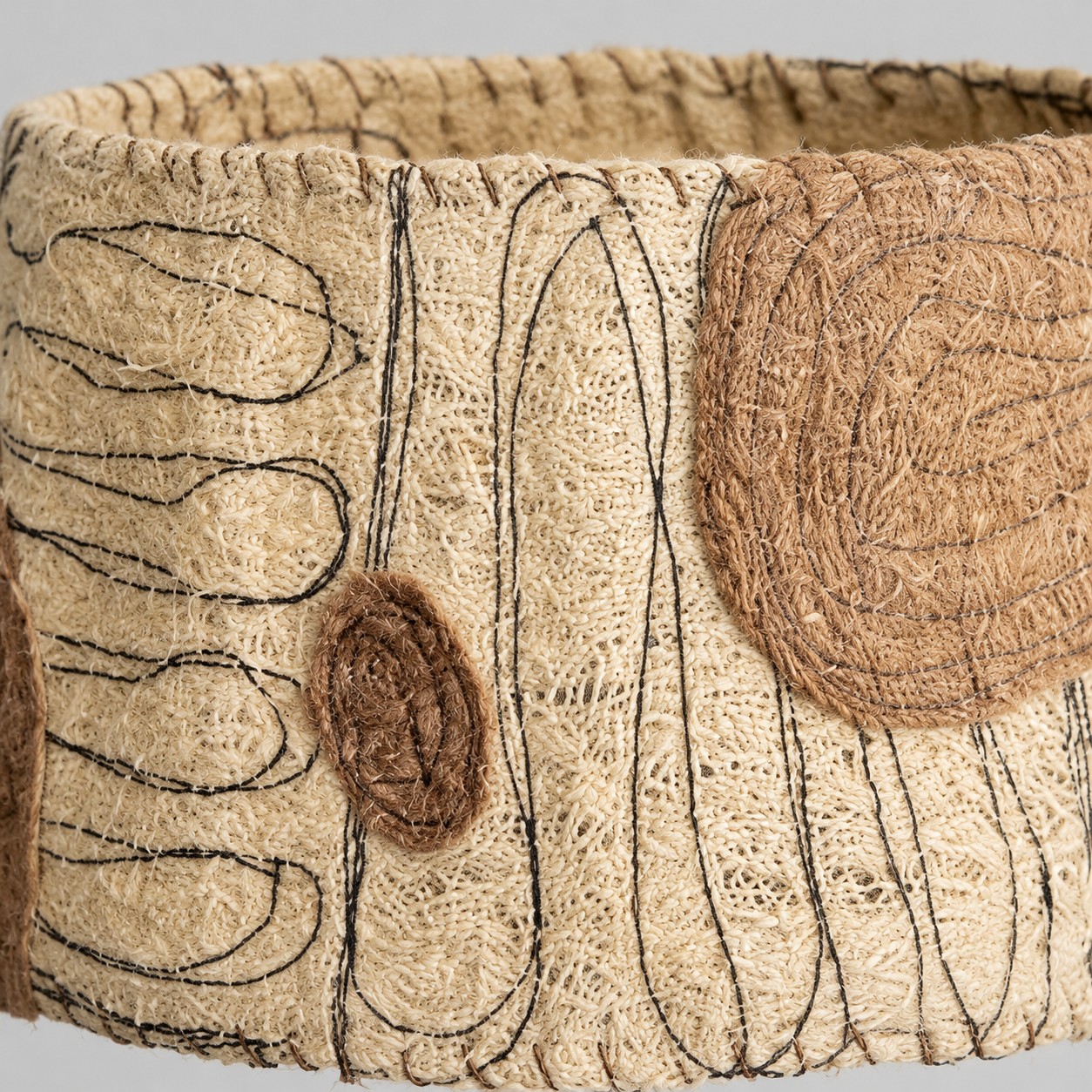Bordure et détails de couture en luffa